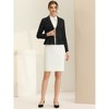 INSPIRE CHIC Women's Vintage Shawl Collar Long Sleeve Ruffle Hem Work Short Blazer - 4 of 4