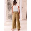 Women Linen Pants Casual Loose High Waist Boho Wide Leg Cropped Palazzo Beach Pants Summer Outfits - 3 of 4