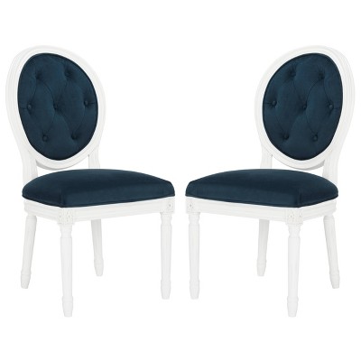 Set of 2 Holloway Tufted Dining Chairs Navy - Safavieh