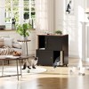 Litter Box Enclosure for 2 Cats, Hidden Double Litter Box Enclosure Furniture with Scratching Post, Wooden Cat Washroom Furniture - 4 of 4