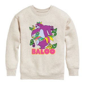 Boys' - Disney - Baloo Stickers Graphic Long Sleeve Fleece Sweatshirt - 1 of 4