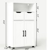 Homy Casa Storage Cabinet with Drawers and Doors for Living Room, Entryway or Bedroom, White - 3 of 4