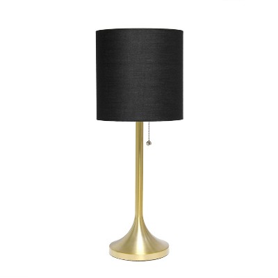 Tapered Desk Lamp with Fabric Drum Shade Black - Simple Designs