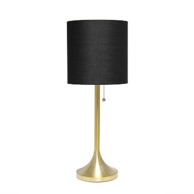 Photo 1 of **bent shade** Tapered Desk Lamp with Fabric Drum Shade Black - Simple Designs