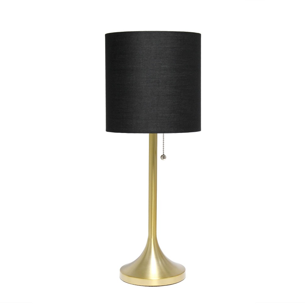 Photos - Floodlight / Street Light Tapered Desk Lamp with Fabric Drum Shade Black - Simple Designs