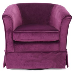Cecilia Upholstered Swivel Chair - Fuchsia - Christopher Knight Home, Pink