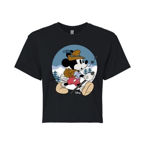 Women's - Disney - Alpine Mickey Cropped Graphic T-Shirt - 1 of 4