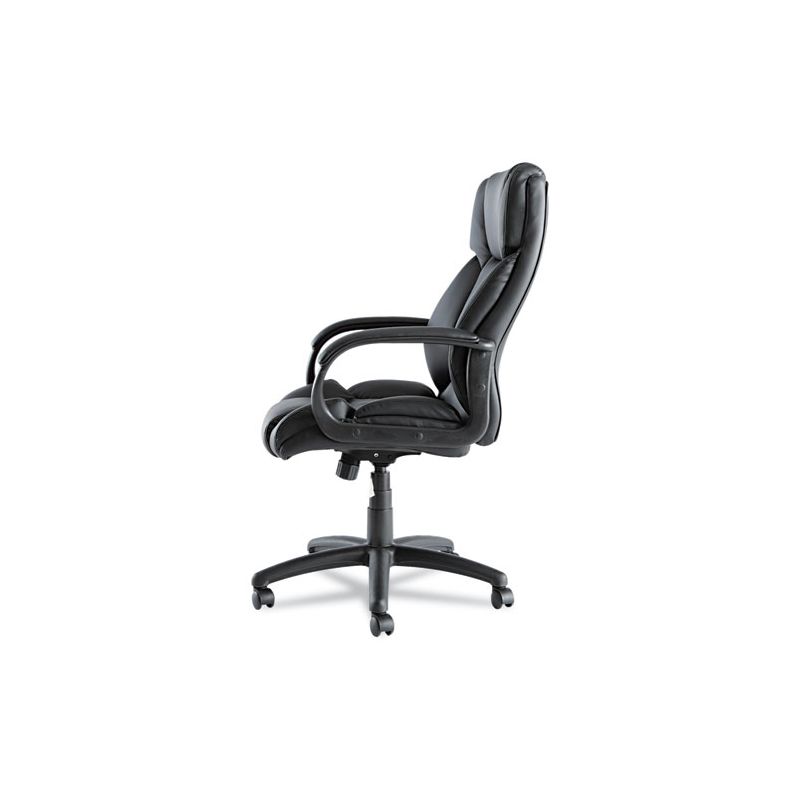 Alera Alera Fraze Series Executive High-Back Swivel/Tilt Bonded Leather Chair, Supports 275 lb, 17.71" to 21.65" Seat Height, Black, 3 of 8