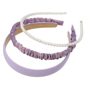 Unique Bargains Women's Fashion Faux Pearl Different Designs Headbands Set 3 Pcs - 1 of 4