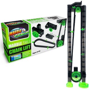 Marble Genius Marble Rails Automatic Chain Lift: 4 Piece Marble Run Playset Accessory, Requires 2 AA Batteries (Not Included) - 1 of 4