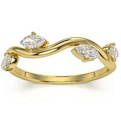 Pompeii3 1/2Ct Marquise Diamond Wedding Vine Stackable Ring in White Yellow or Rose Gold