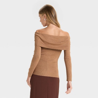 Women's Long Sleeve Off the Shoulder Pullover Sweater - A New Day' - image 2