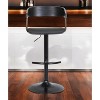 HomeRoots Black Faux Leather And Metal Swivel Adjustable Height Bar Chair - 2 of 4
