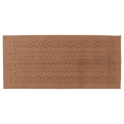 Farmlyn Creek Coffee Rectangle Rug with Latex Backing, Indoor Outdoor Doormat (43 x 20 in)
