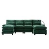 106" Chenille Modular Sectional Sofa with Chaise Lounge and Ottoman, U-Shaped Sleeper Cloud Couch for Living Room or Apartment–The Pop Home - 2 of 4