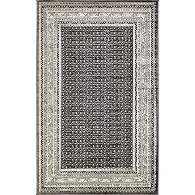 Gray Rectangular Synthetic Stain-Resistant Indoor Rug