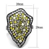 Slickblue Light Black Stainless Steel Ring, Multi-Color Synthetic Crystals, Women's Jewelry, Pave Style, Sizes 5-10 - 2 of 4