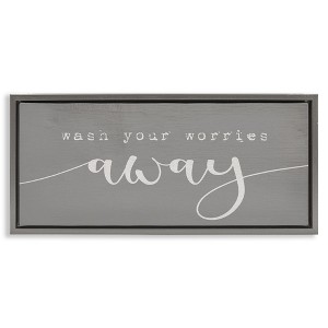 Stupell Industries Wash Your Worries Away Phrase, 25" x 11" - 1 of 4