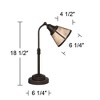 Regency Hill Malta Rustic Farmhouse Desk Lamp 18 1/2" High Satin Bronze Metal Adjustable Blond Mica Shade for Bedroom Living Room Bedside Nightstand - 4 of 4