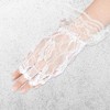 Skeleteen Girls Fingerless Lace Costume Gloves - White - image 3 of 4