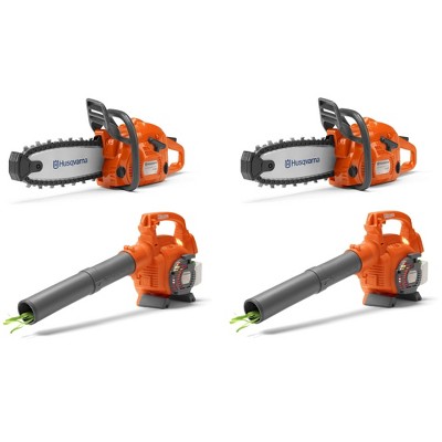 Husqvarna Battery Operated Chainsaw Toy (2 Pack) and Leaf Blower Toy (2 Pack)