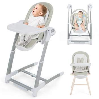 Infans 3-in-1 Baby Swing & High Chair w/ 8 Adjustable Heights & Music Box Grey