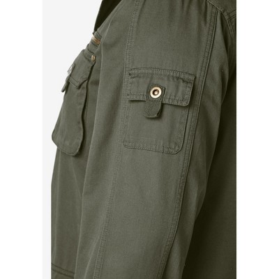 Boulder Creek by KingSize 9 Pocket Twill Utility Jacket - 3XL, Olive — фото 7