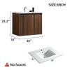 Cesicia 35'' Black Striped Bathroom Vanity with White Ceramic Sink, Wall Mounted Bathroom Vanity for Modern Bathroom - 2 of 4
