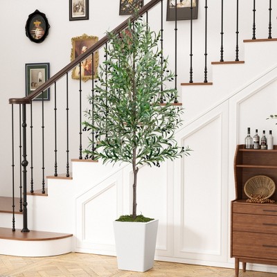 MOEPISY Artificial Olive Tree 8ft With Pot And Moss