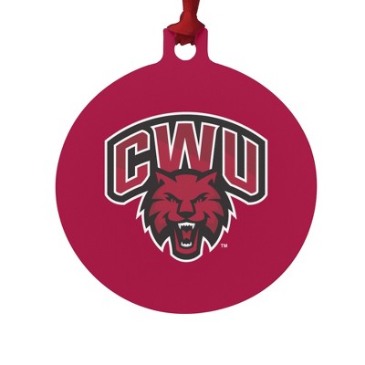 Central Washington University Primary Logo Aluminum Holiday Christmas Tree Ornament