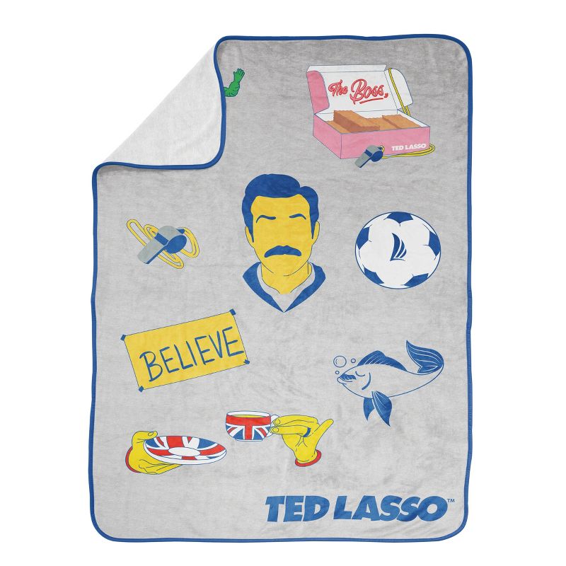 Twin Ted Lasso Kids&#39; Blanket Gray, 3 of 4