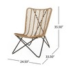 PAGED Set of 2 Rattan Patio Dining Chairs,Modern Outdoor Dining Chairs with Wicker Finish,Armless Wood Chairs Suitable for Patio,Garden - 3 of 4