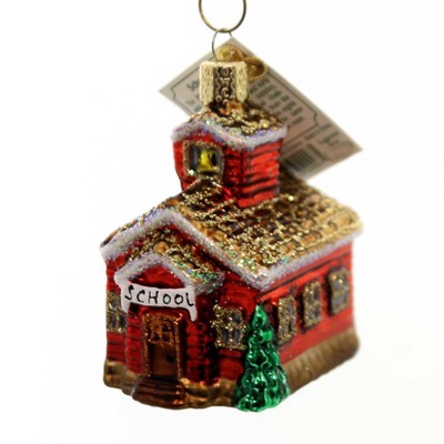 Old World Christmas 3.0" School House Ornament Teacher  -  Tree Ornaments
