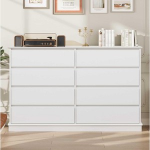 8 Drawer Dresser for Bedroom, Wide Wooden Chest of Drawers with Wide Top for Closet - 1 of 4