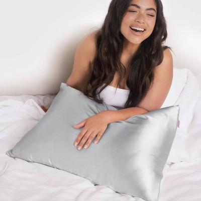 Silver Satin Standard Pillowcase for Hair and Skin