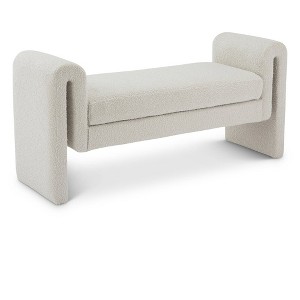 Meridian Furniture,Stylus Boucle Fabric Bench - 1 of 4
