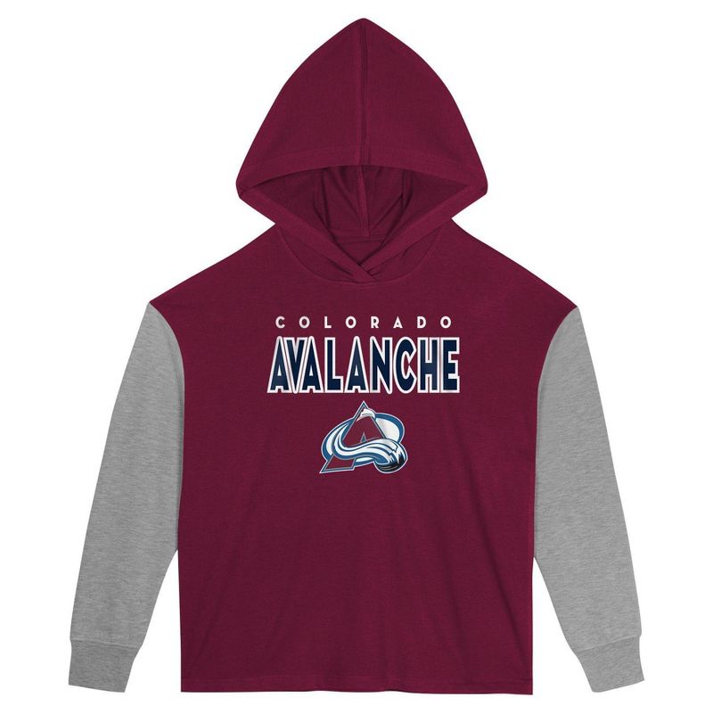 NHL Colorado Avalanche Girls&#39; Poly Fleece Hooded Sweatshirt, 2 of 4