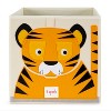 3 Sprouts Large 13 Inch Square Children's Foldable Fabric Storage Cube Organizer Box Soft Toy Bin, Friendly Tiger - image 2 of 4