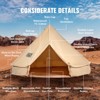 VEVOR Canvas Bell Tent, 4 Seasons 6 m/19.68 ft Yurt Tent, Canvas Tent for Camping with Stove Jack, Breathable Tent Holds up to 10 People - 3 of 4