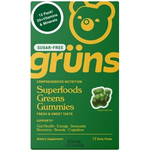 Grüns Adult Sugar-Free Superfoods Greens Gummies - 96ct/12 Servings - 1 of 4
