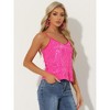 INSPIRE CHIC Women's Sequined Shining Adjustable Straps Club Party Sparkle Cami Top - 2 of 4