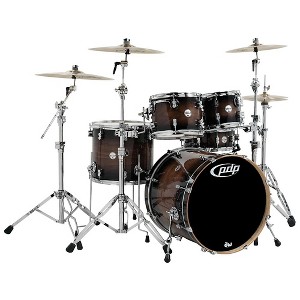 PDP by DW Concept Maple Exotic Series 5-Piece Shell Pack Walnut to Charcoal Burst - 1 of 1