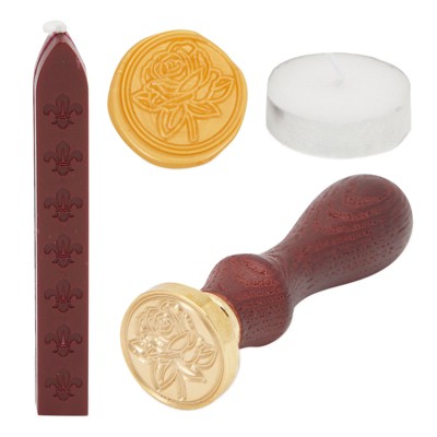 Bright Creations 4 Piece Rose Wax Seal Stamp Kit For Wedding Invitations,  Envelopes, Office Stationery : Target