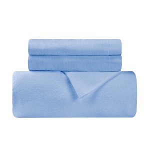 Flannel Cotton Modern Solid Fuzzy Duvet Cover Set With Pillow Shams by Blue Nile Mills - 1 of 4