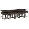 vidaXL Patio Dining Set with Cushions Table and Chairs Outdoor Poly Rattan - Brown Glass 10-Piece - 3 of 4