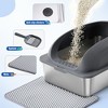 NAYSAYE Cat Litter Box with Lid, Large Cat Litter Box for Big Cats, High Wall Sides, Anti-Urine Leakage, Scoop and Mat, Gray, 23.6"*15.8"*11.8" - 4 of 4