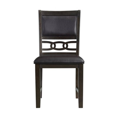 Taylor 5-Piece Walnut Dining Set with Black Faux Leather Chairs
