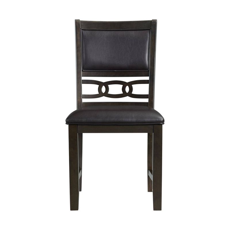 5pc Taylor Standard Height Dining Set 4 Faux Leather Side Chairs Walnut - Picket House Furnishings, 6 of 21