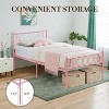 Bed Frame with Headboard and Footboard Featuring Iron Heart Design, Platform Bed for Boys and Girls, No Box Spring Needed, Easy Assembly - 4 of 4