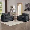 Corduroy Armrest Sofa Set with Two Single Sofa, Ideal for Bedroom and Office - 2 of 4